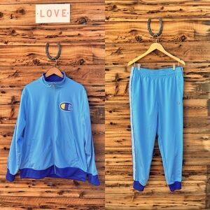 CHAMPION | Light Blue Tracksuit Jacket & Pants Set XL/L
